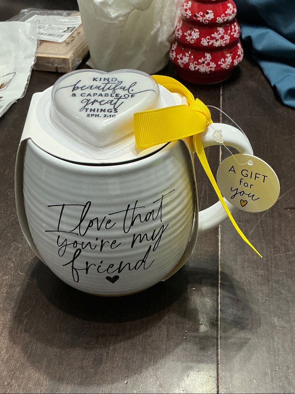 Beautiful Friendship mug with Bible Verse Stone - NWT